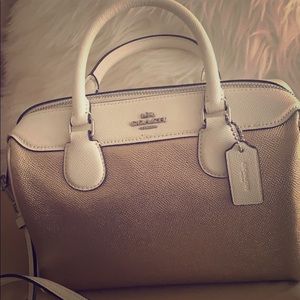 Coach metallic leather Bennett satchel.